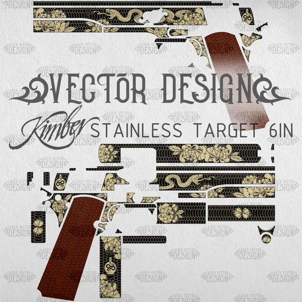 VECTOR DESIGN Kimber stainless target 6in Snake and flowers 1.jpg