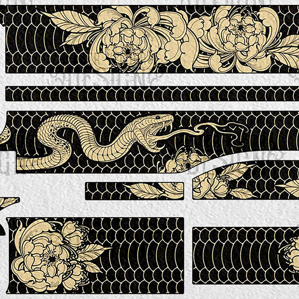 VECTOR DESIGN Kimber stainless target 6in Snake and flowers 2.jpg