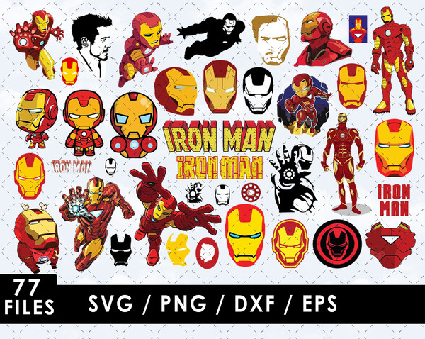 Iron Man SVG, Tony Stark SVG, Mark I to Mark LXXXV SVG, Iron Man suit SVG, Arc Reactor SVG, Jarvis SVG, Iron Man helmet SVG, Iron Man logo SVG, Marvel Comics SV
