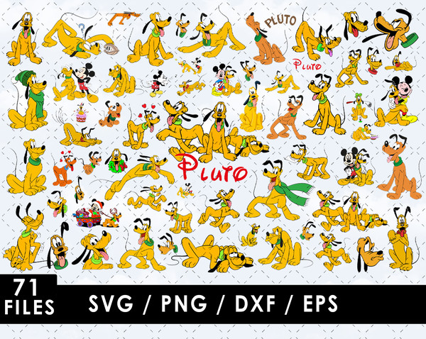 Pluto SVG, Disney Pluto SVG, Mickey Mouse's dog SVG, Pluto the Pup SVG, Cartoon character SVG, Kids' room decor SVG, SVG for Cricut, DIY Pluto craft SVG, Cartoo