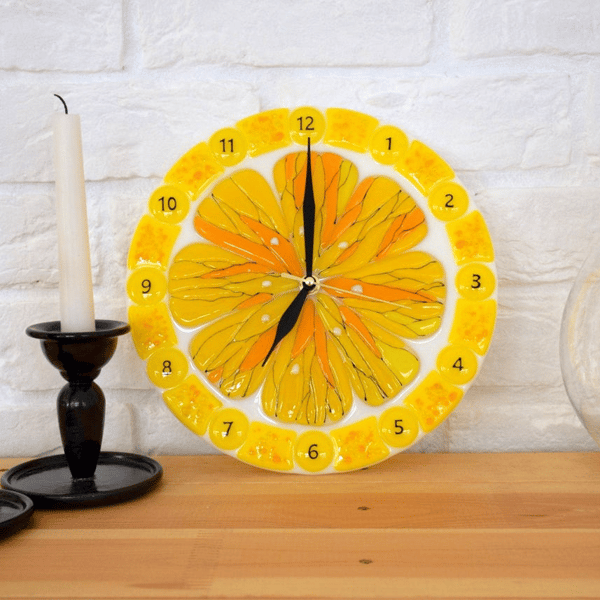 Wall decor citrus clock for kitchen