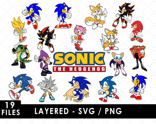 Sonic the Hedgehog Png Digital File Clipart Knuckles Tails 