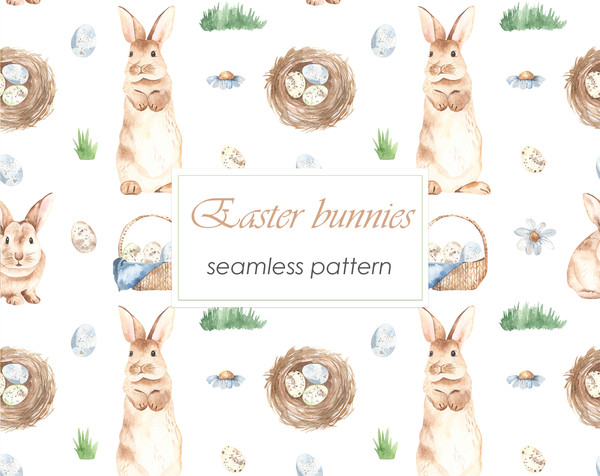 3 Easter bunnies watercolor seamless patterns.jpg