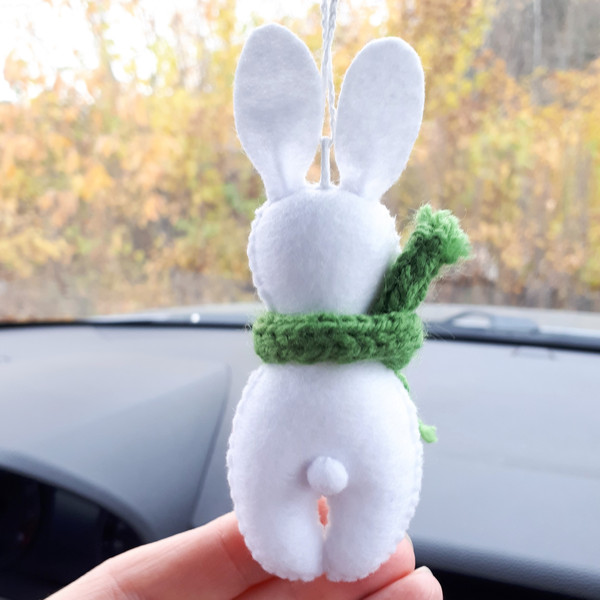 White-bunny-car-charm