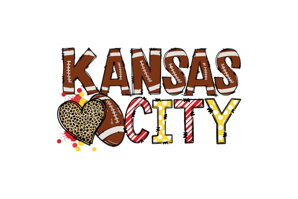 Kansas City Chiefs Football Heart Leopard Svg Cutting Files