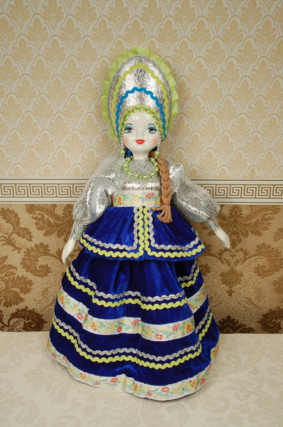 Blue porcelain doll