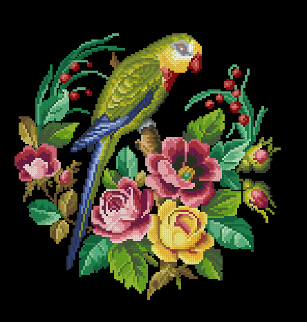 220610 Parrot in roses.jpg