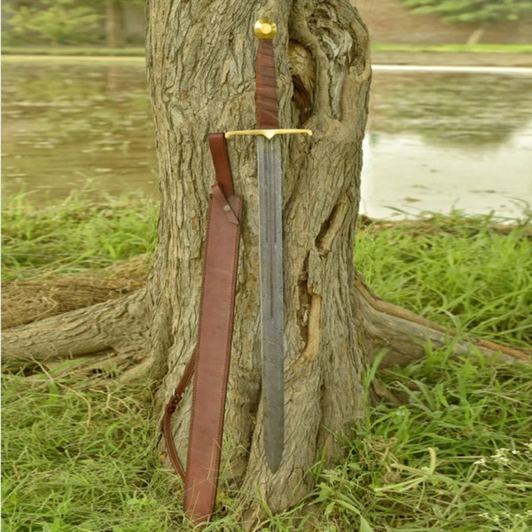 Damascus Sword, Custom Handmade Sword, Viking Sword, Double Edges Sword.png
