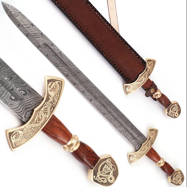 Damascus Sword, Viking Sword, Battle ready swords, handmade sword, Hunting Sword.png