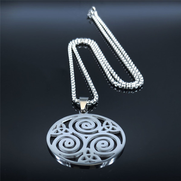 Triskele Necklace Triple Spiral Necklace Stainless Steel Cel - Inspire  Uplift