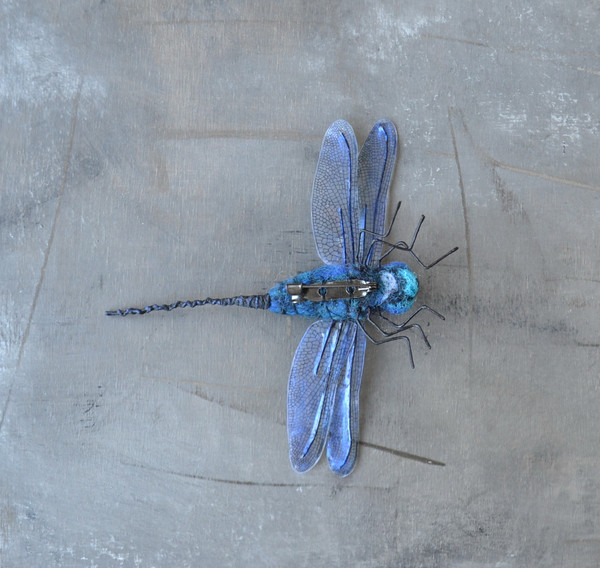 Realistic-dragonfly-brooch-Needle-felted-nsect-replica-jewelry 7