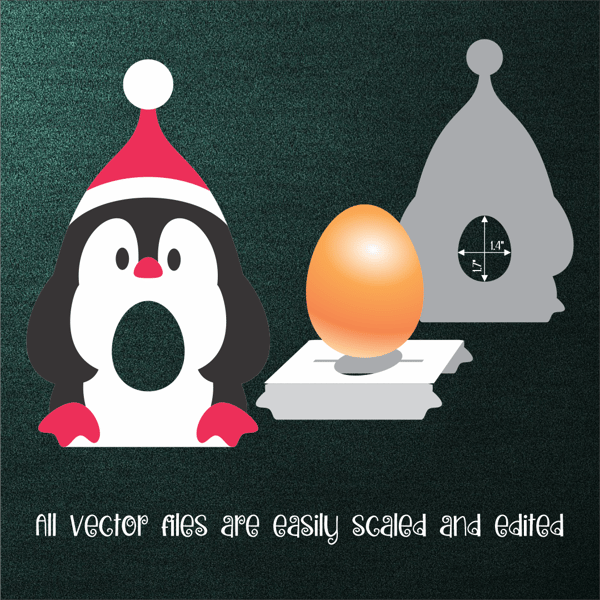 Penguin Chocolate Egg Holder Template SVG - Inspire Uplift