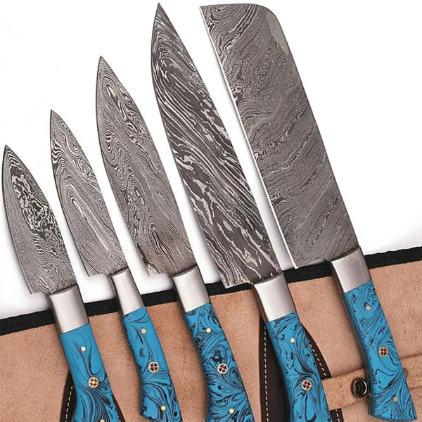 Professional Chef knives sets Damascus steel Knife sets of 5 - Inspire  Uplift