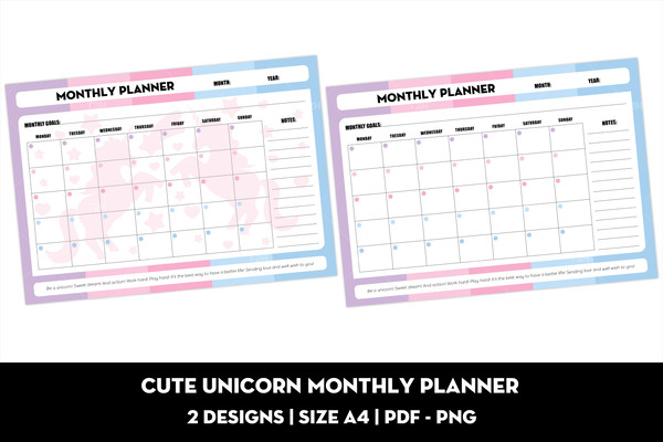 Cute unicorn monthly planner cover.jpg