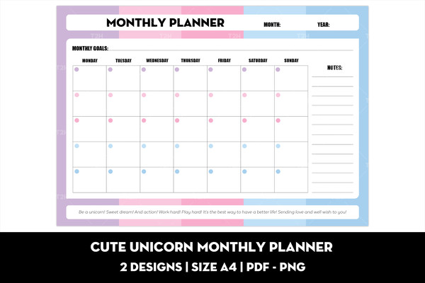 Cute unicorn monthly planner cover 3.jpg