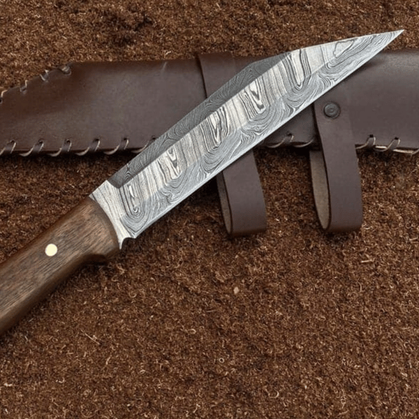 Damascus Steel Knife Handmade Hunting Knife, Viking Knife Seax.png