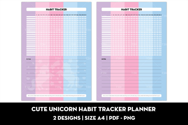 Cute unicorn habit tracker planner cover.jpg