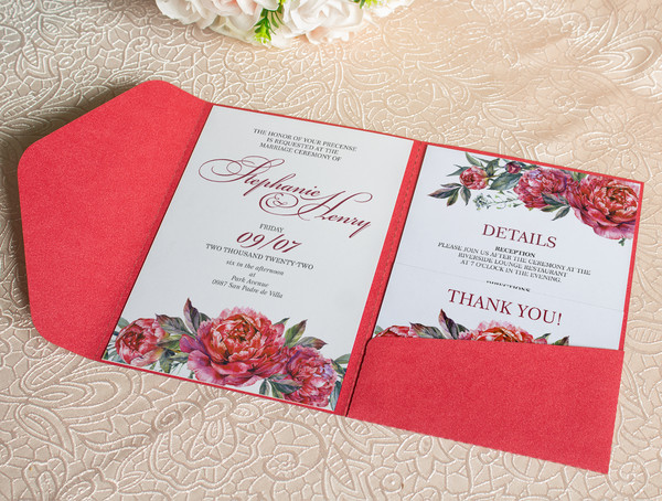 DIY classic 5x7 pocket wedding invitation template svg - Inspire Uplift