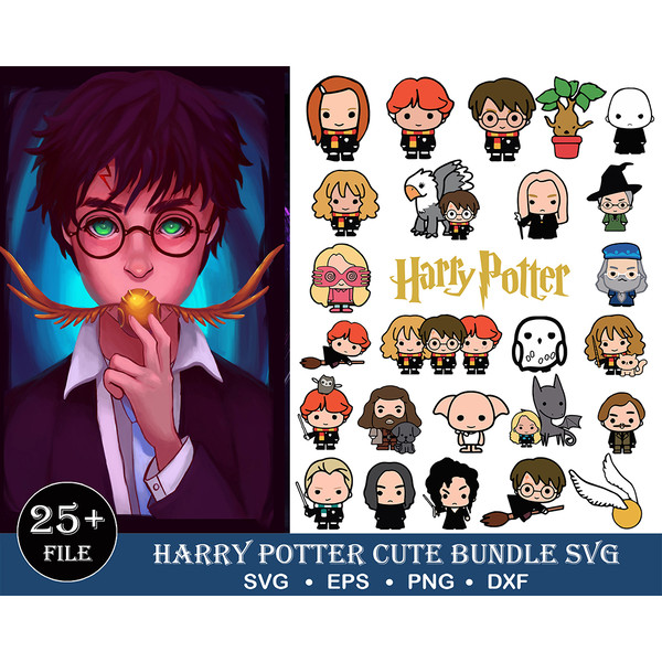 25 Harry Potter Cute Bundle Svg, Harry Potter Svg, Cute Harry Potter, Wizard Svg, Harry Potter Clipart, Harry Potter Vector, Hogwarts, Instant download.jpg