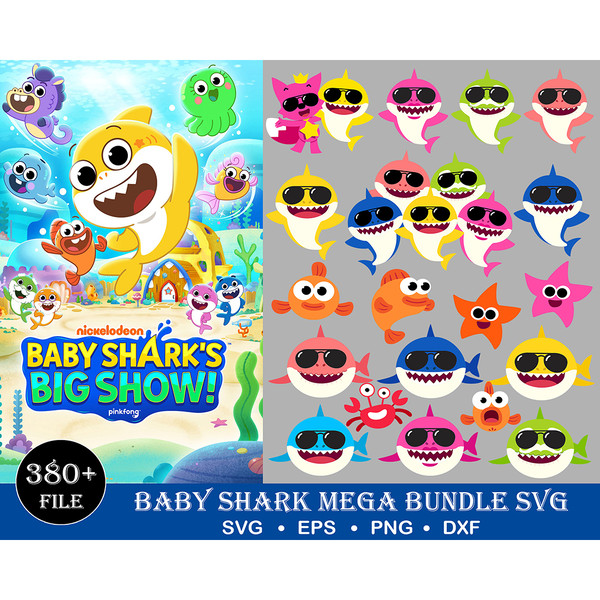 380 Baby Shark Svg, Dodo Shark Svg, Daddy Shark Svg, Mommy Shark Svg, Baby Shark Font Svg, Baby Shark Family Svg Bundle, Dxf, Png, Eps, Pdf.jpg