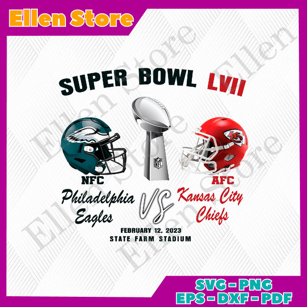 Kansas City Chiefs vs Philadelphia Eagles Super Bowl LVII Poster