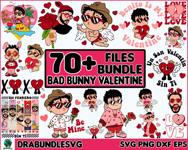 70 Valentine Bad Bunny SVG PNG Bundle, Bad Bunny Valentines Svg, Un San Valentin Sin Ti Svg Png, Valentines Benito Png, Digital Download, Instant Download.jpg