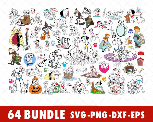 Disney-101-Dalmatians-Dog-SVG-Bundle-Files-for-Cricut-Silhouette-Disney-101-Dalmatians-SVG-Cut-File-Dalmatians-SVG-PNG-EPS-DXF-Files-Dalmatians-spots-puppy-dogs