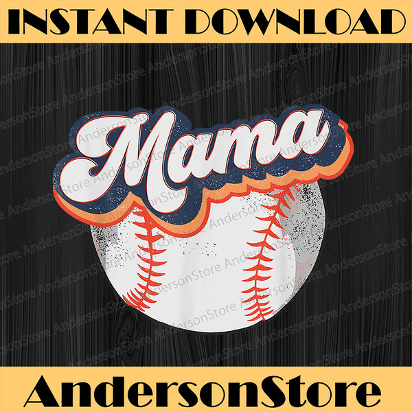 Retro Baseball Mama Sublimation Design, Baseball Mama - Inspire Uplift