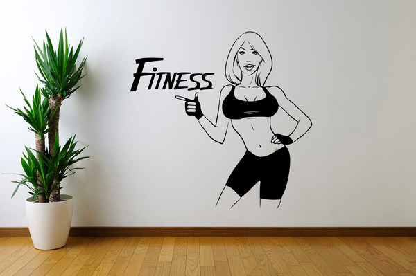 Fitness Sticker Fitness Workout Girl Bodybuilder Gym Crossfit Coach Sport Muscles
