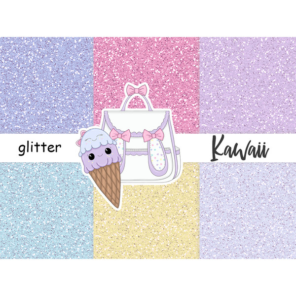 Kawaii Glitter  Pastel Paper Textures - Inspire Uplift