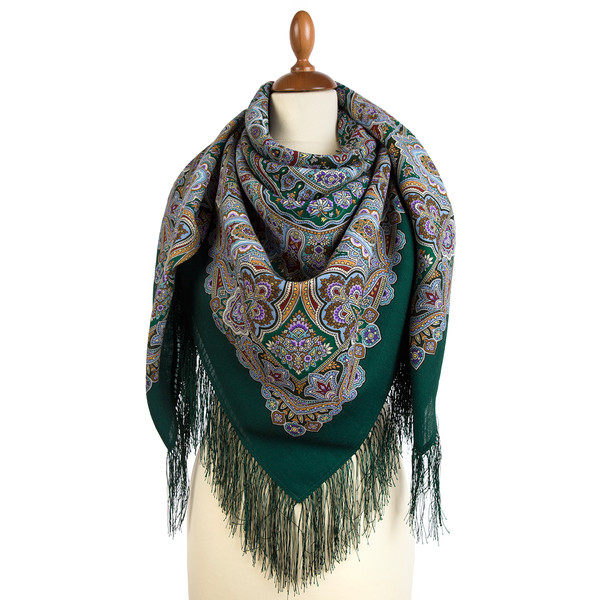 green original pavlovoposad woolen shawl size 125x125 cm 1903-9