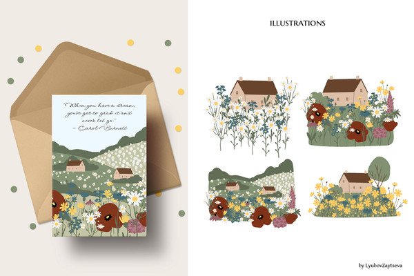 Wildflower meadow girl clipart-illustration (3).jpg