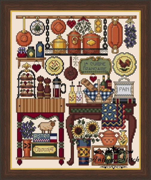 French Country Kitchen cross stitch pattern