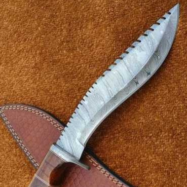 Kukri Damascus Knife Hunting Knife for Survival with leather - Inspire  Uplift