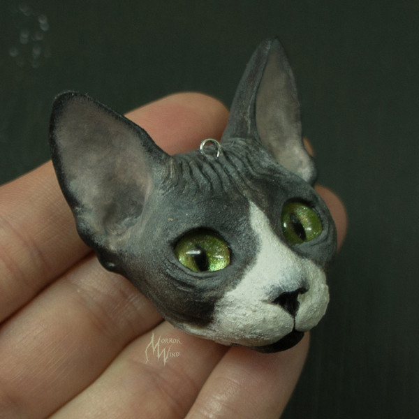 Sphynx-cat-necklace-Sphynx-cat-jewelry-Sphynx-cat-pendant-Portrait-sphynx-cat-Sphynx-cat-art-sphinx-cat-necklace