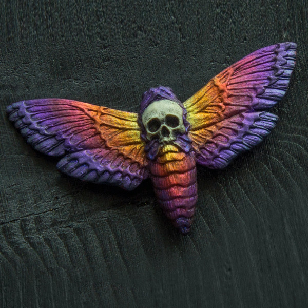 psychedelic moth-Death-head-moth-jewerly-skull-moth-pendant-death-moth-necklace-witchy-jewelry-gothic-jewelry-hawk-moth-jewelry