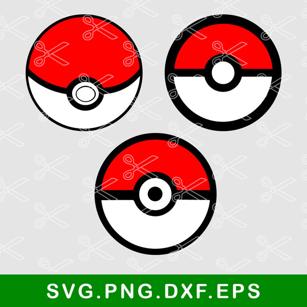 Pokeball SVG Cut Files - vector svg format