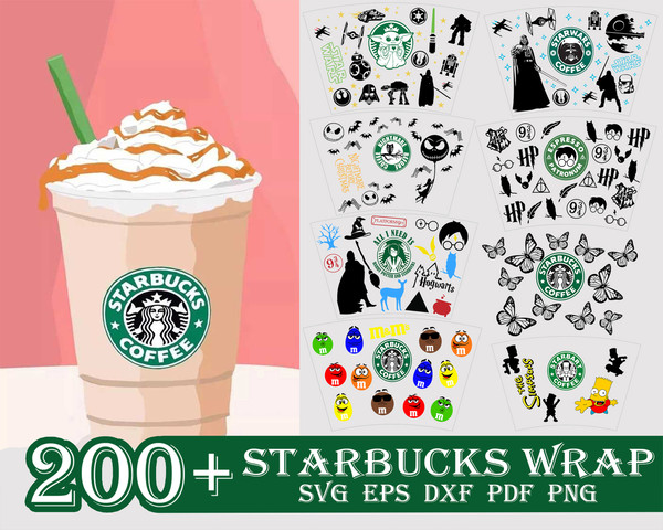 200 Starbucks Wrap, Starbucks Wrap, Starbucks svg, Starbucks , Wrap svg ,Starbucks bundle, Wrap bundle.jpg