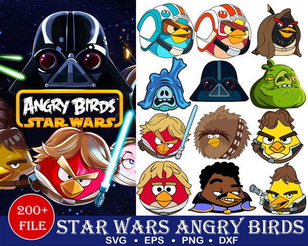 62 Star Wars Angry Birds svg,Star Wars svg, Star Wars character, Star Wars png, Star Wars dxf, Star Wars T-shirt, Star Wars Cricut.jpg