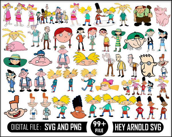 99 Hey Arnold, Hey Arnold, Hey Arnold Svg, Cartoon Svg, Bundle 2,Disney svg Digital Download.jpg