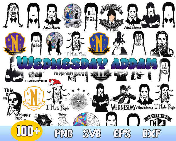 Bundle Wednesday Addams Png, Wednesday Png, The Addams Family Png, Instant Dowload .jpg