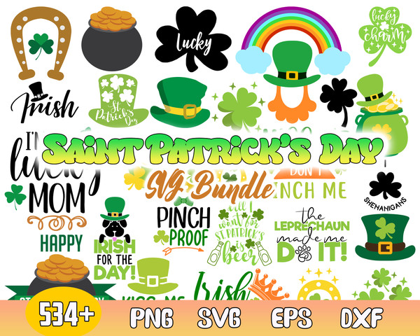 Saint Patricks Day Bundle Svg, St Patrick's Day Svg, Lucky Svg, Irish Svg, Png Dxf  Eps File.jpg