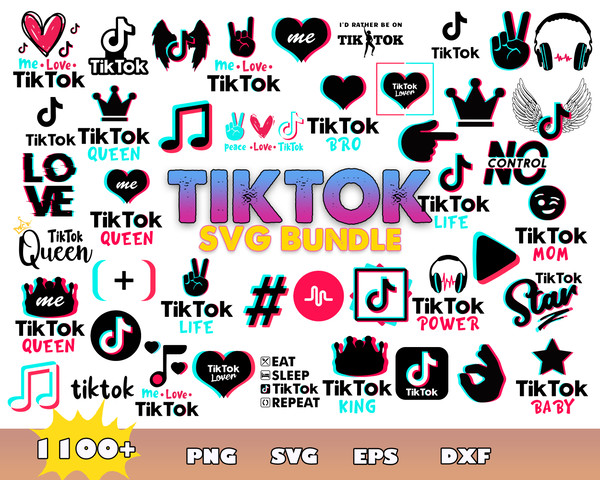 TikTok Logo Bundle Svg, TikTok Birthday Svg, TikTok Queen Sv - Inspire ...