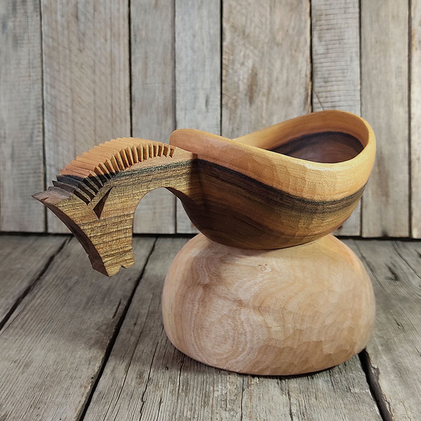 Handmade wooden kuksa, Handcarved wooden mug, Wooden coffee