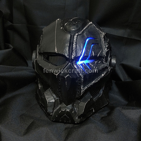future cyberpunk veteran  helmet mask with led