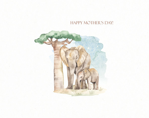 11 Mom and baby Africa watercolor Happy Mother's Day!.jpg