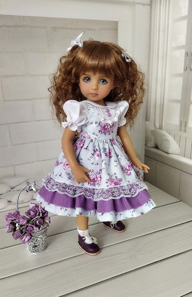 With lilac flowers dress for Little Darling dolls-6.jpg