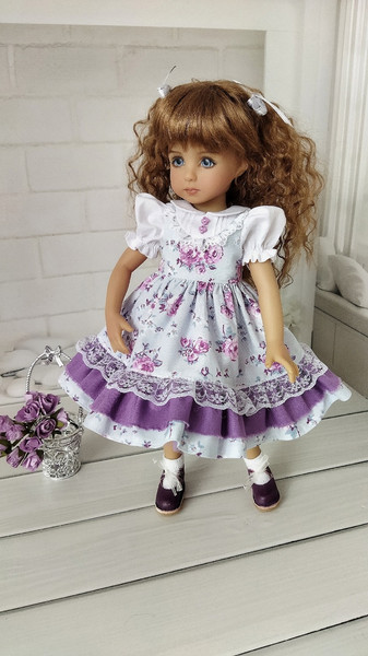 With lilac flowers dress for Little Darling dolls-8.jpg