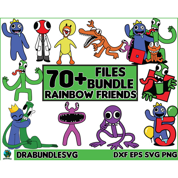 Rainbow Friends SVG, Rainbow Friends Roblox All Characters, - Inspire  Uplift