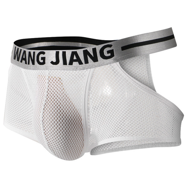Wangjiang cueca Boxer Men transparent underwear Large Mesh net sexy  underwear Ultrathin Hollow Out sports cuecas Bikini Swimwear - AliExpress